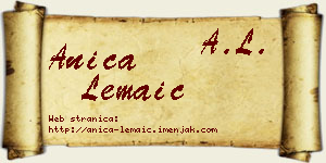 Anica Lemaić vizit kartica